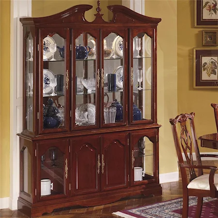 Traditional China Cabinet With Glass Doors